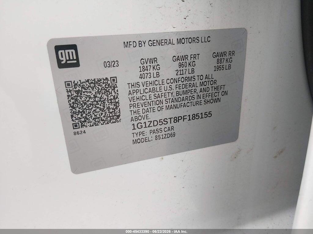 1G1ZD5ST8PF185155 2023 CHEVROLET MALIBU photo no. 9