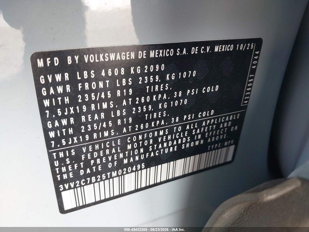 3VV2C7B25TM020495 2026 VOLKSWAGEN TAOS photo no. 9