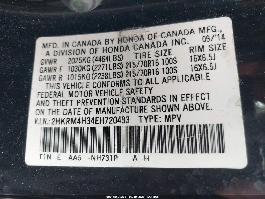 2HKRM4H34EH720493 2014 HONDA CR-V photo no. 9