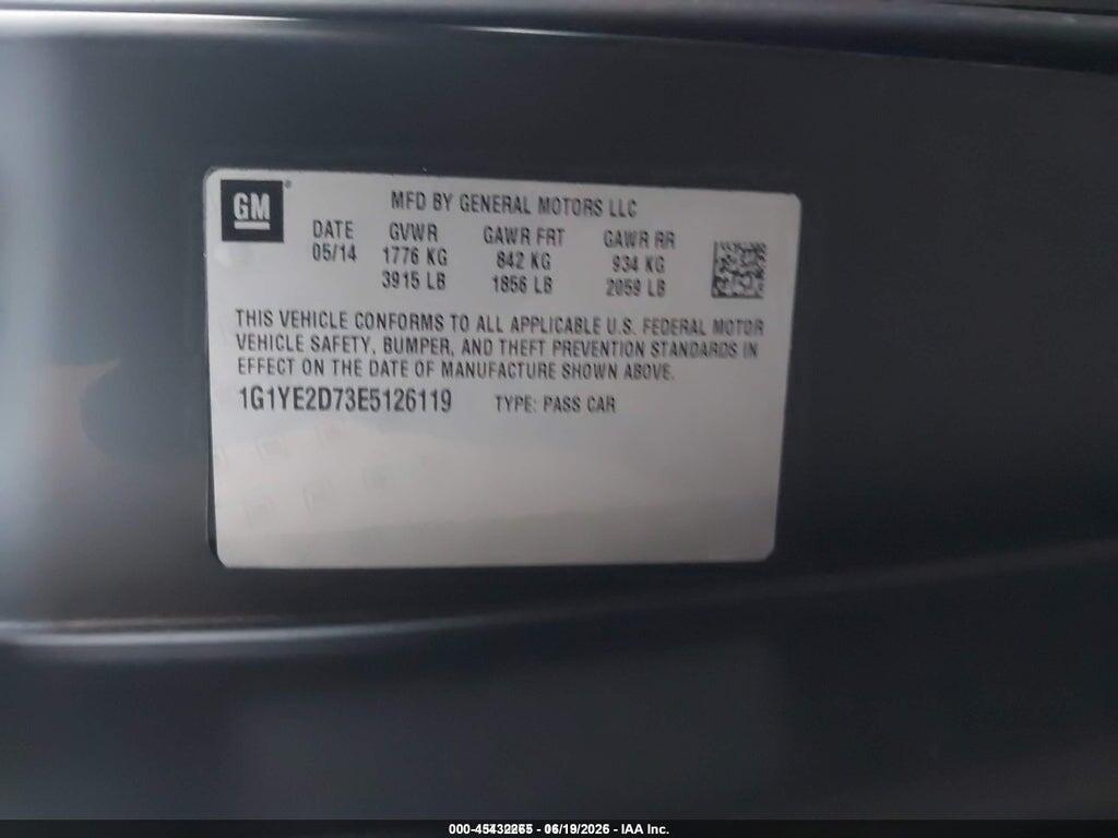 1G1YE2D73E5126119 2014 CHEVROLET CORVETTE STINGRAY photo no. 9