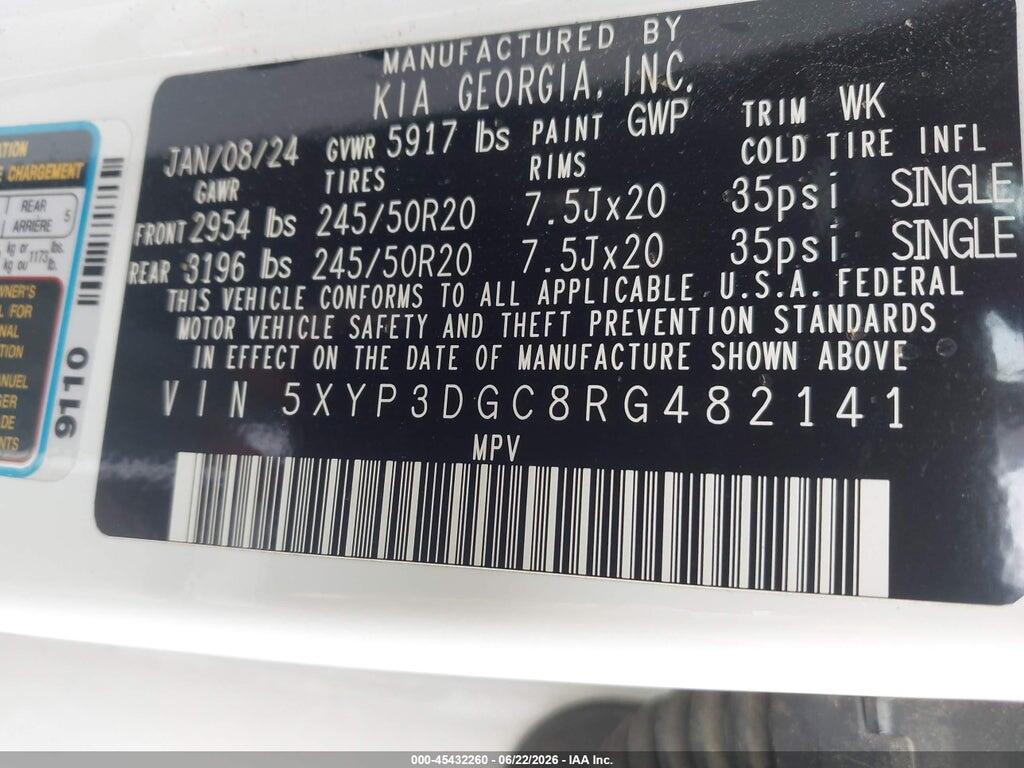 5XYP3DGC8RG482141 2024 KIA TELLURIDE photo no. 9