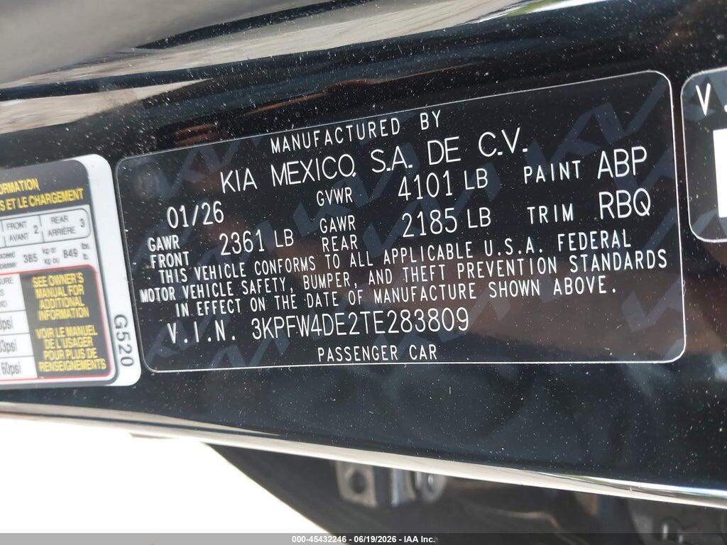 3KPFW4DE2TE283809 2026 KIA K4 photo no. 9