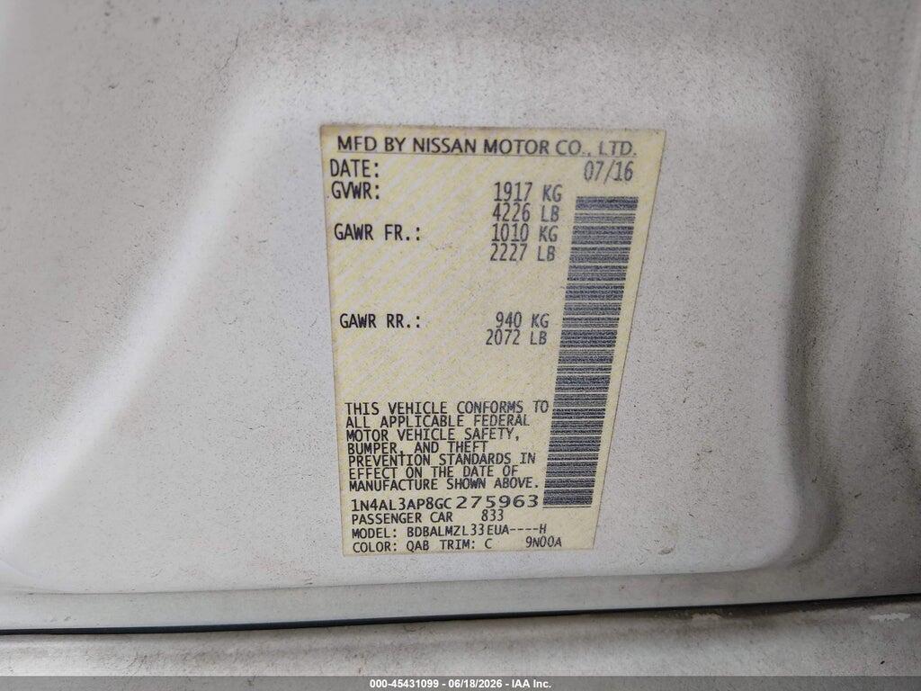 1N4AL3AP8GC275963 2016 NISSAN ALTIMA photo no. 9