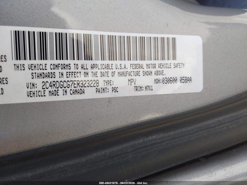 2C4RDGCG7ER323228 2014 DODGE GRAND CARAVAN photo no. 9