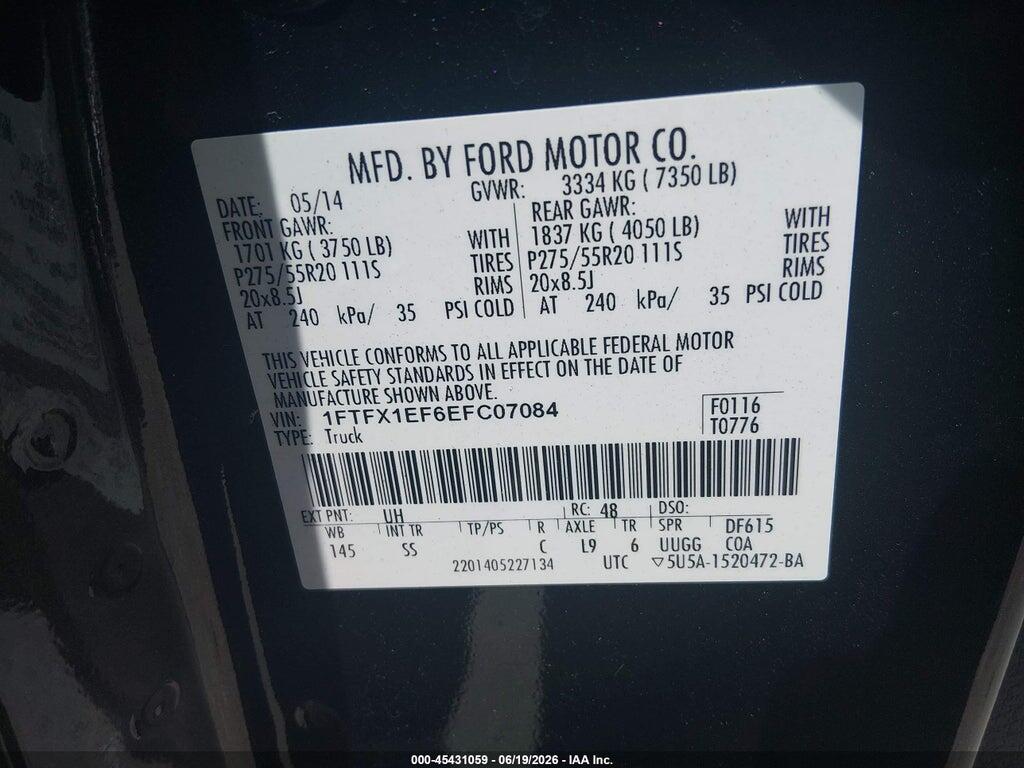 1FTFX1EF6EFC07084 2014 FORD F-150 photo no. 9