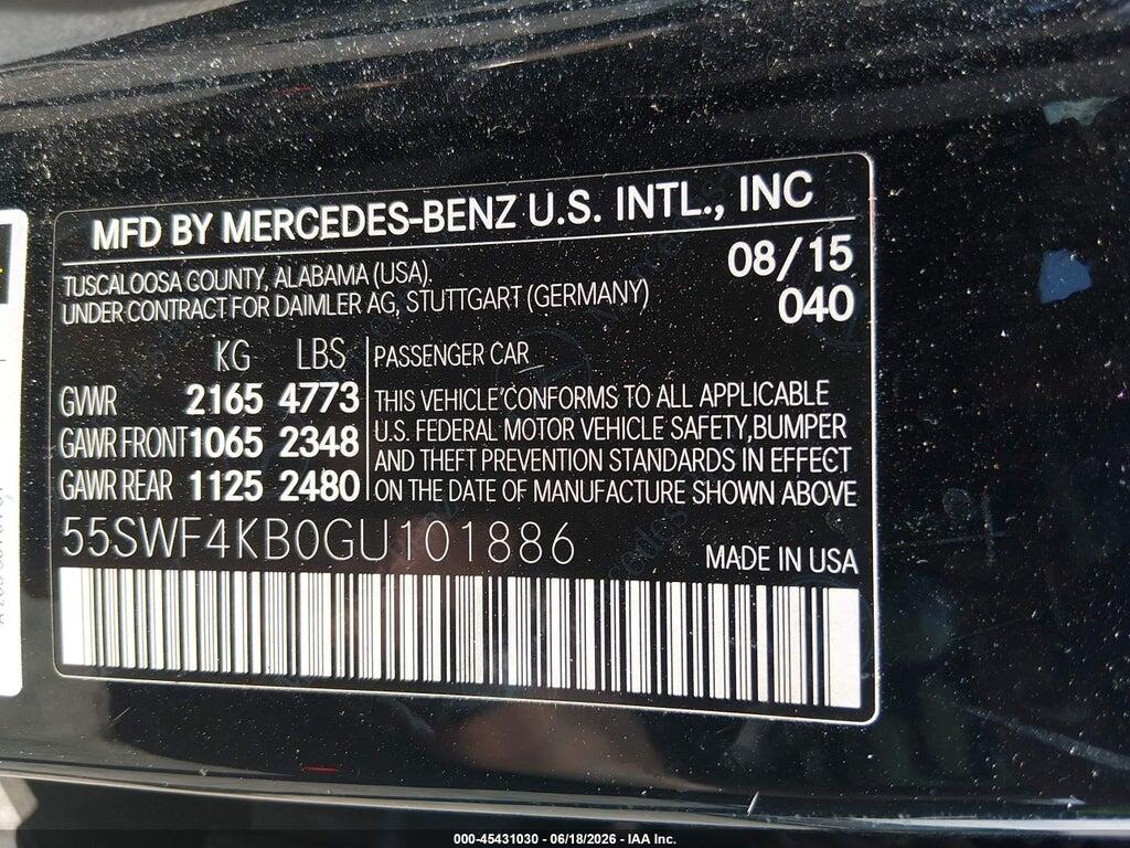 55SWF4KB0GU101886 2016 MERCEDES-BENZ C 300 photo no. 9