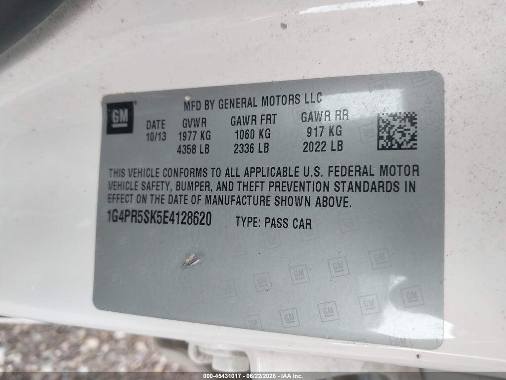 1G4PR5SK5E4128620 2014 BUICK VERANO photo no. 9
