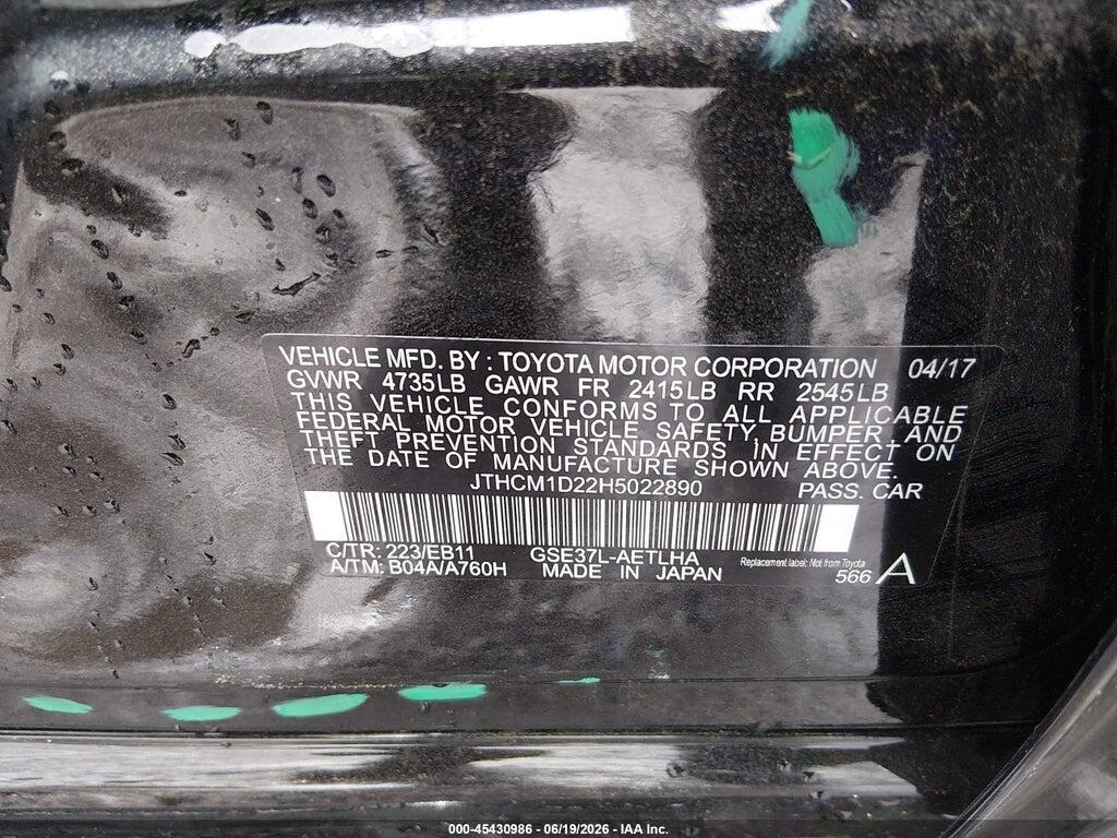 JTHCM1D22H5022890 2017 LEXUS IS 300 photo no. 9
