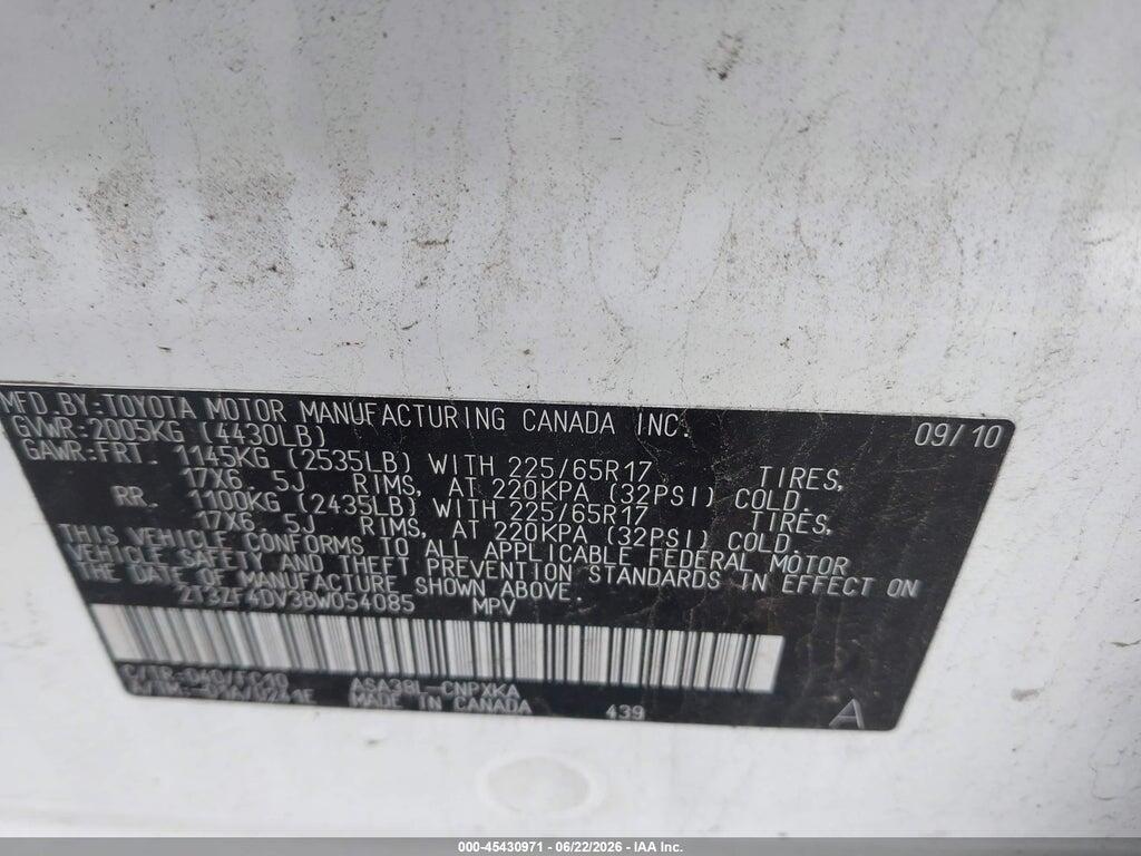 2T3ZF4DV3BW054085 2011 TOYOTA RAV4 photo no. 9