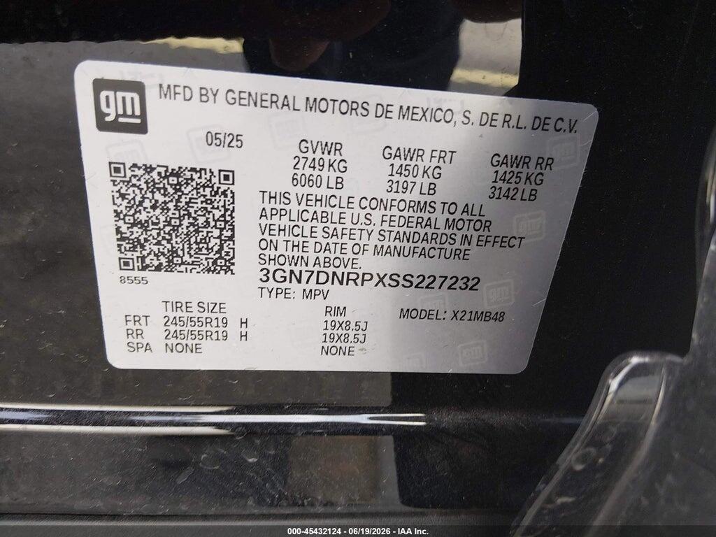 3GN7DNRPXSS227232 2025 CHEVROLET EQUINOX EV photo no. 9