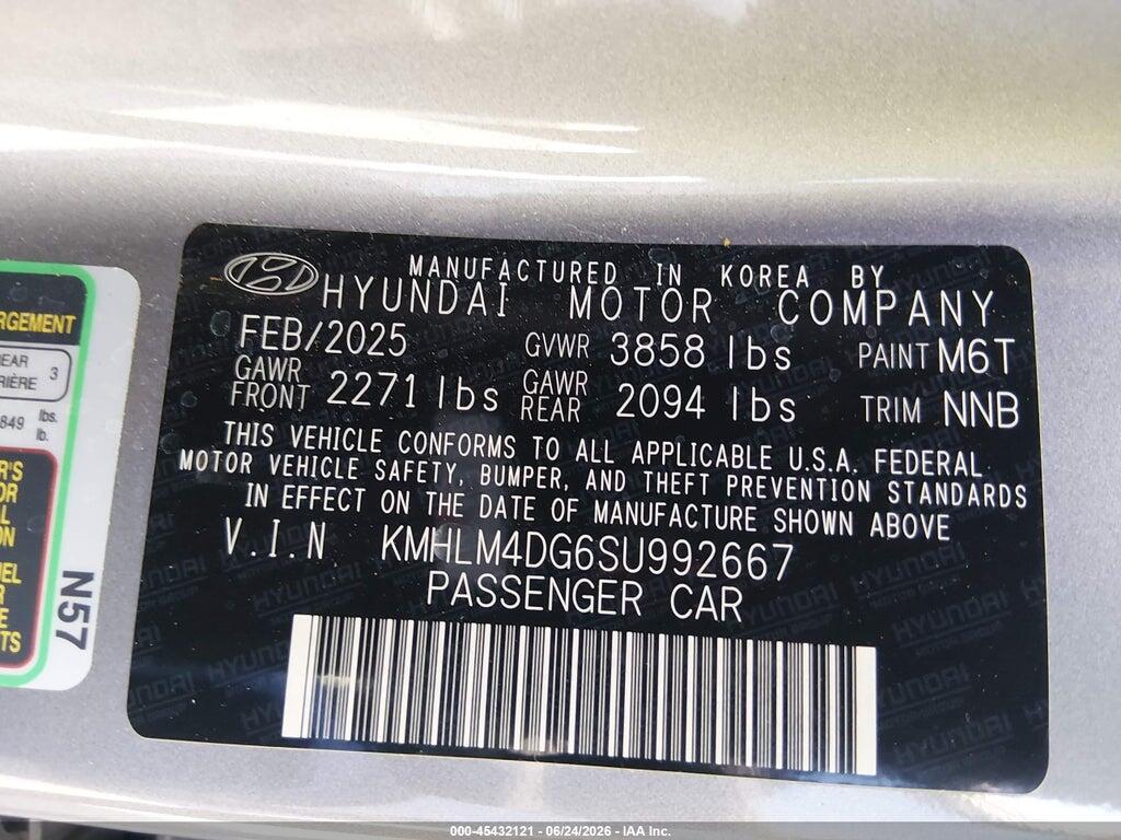 KMHLM4DG6SU992667 2025 HYUNDAI ELANTRA photo no. 9