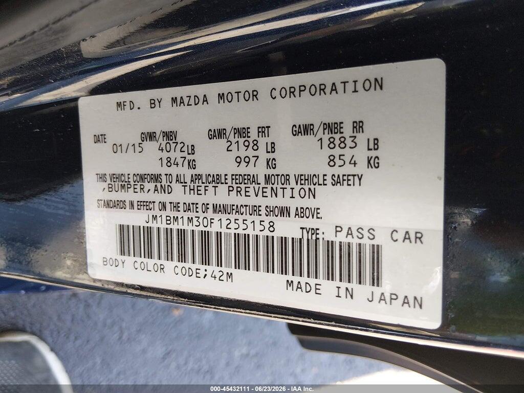 JM1BM1M30F1255158 2015 MAZDA MAZDA3 photo no. 9