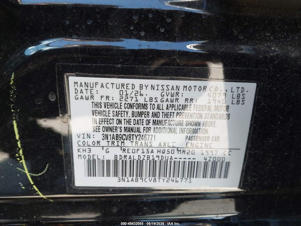 3N1AB9CV8TY246771 2026 NISSAN SENTRA photo no. 9