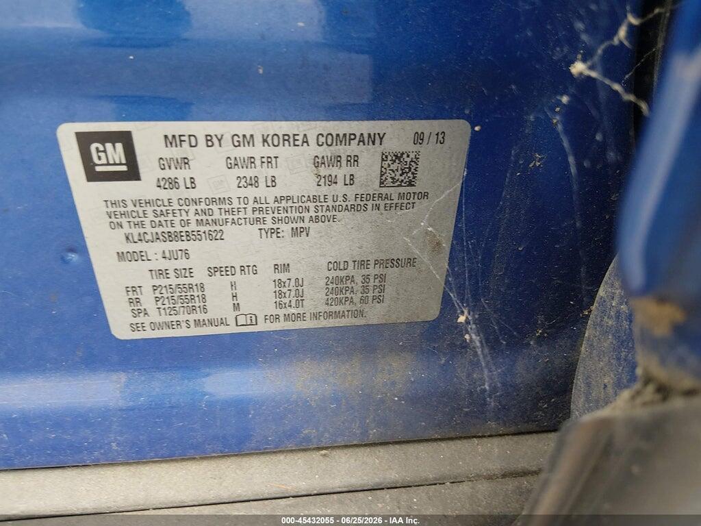 KL4CJASB8EB551622 2014 BUICK ENCORE photo no. 9