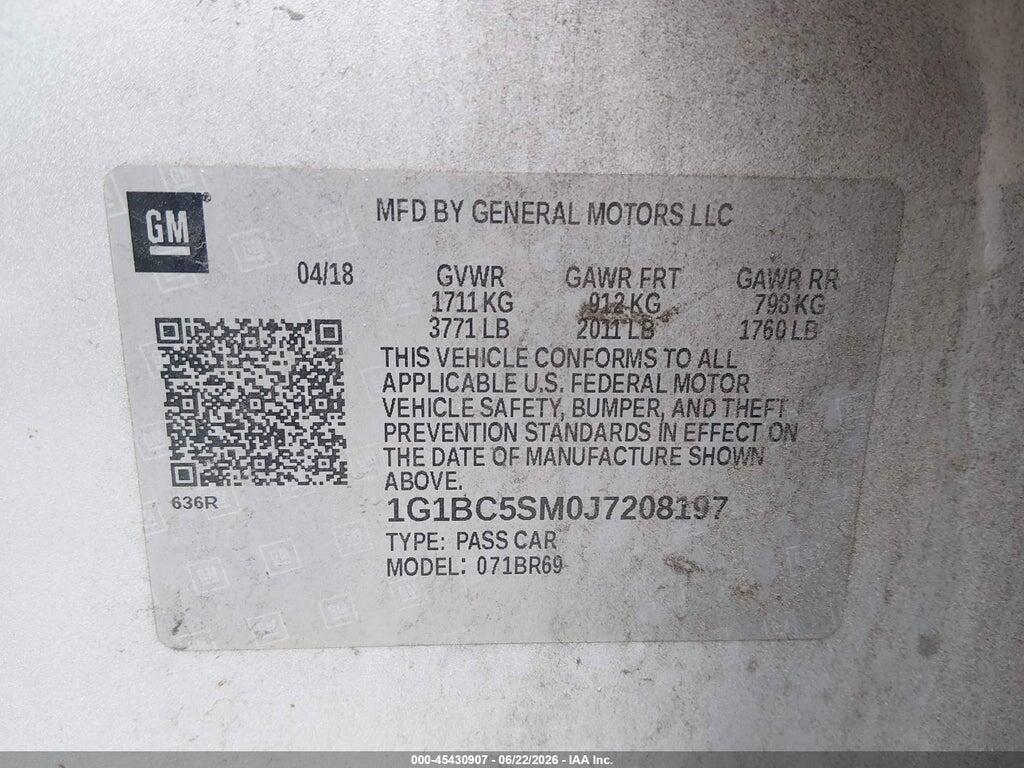 1G1BC5SM0J7208197 2018 CHEVROLET CRUZE photo no. 9