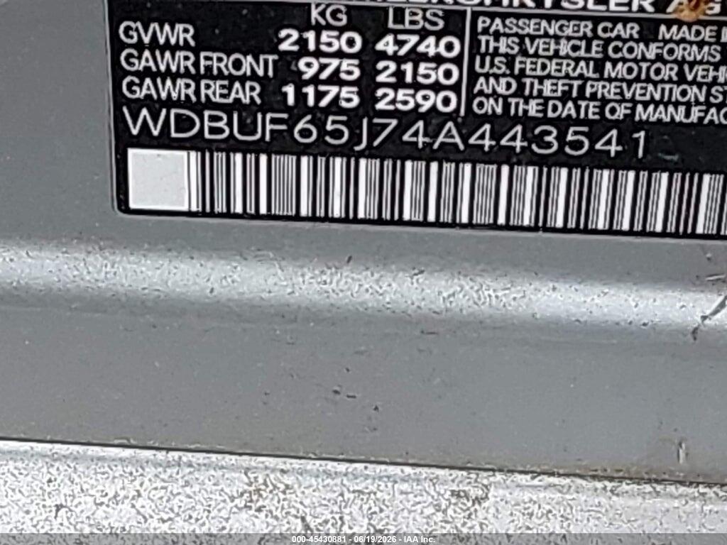WDBUF65J74A443541 2004 MERCEDES-BENZ E 320 photo no. 9