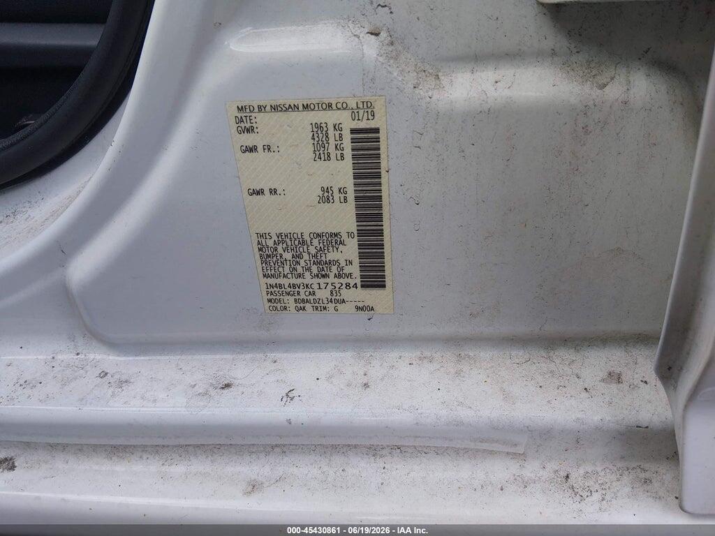 1N4BL4BV3KC175284 2019 NISSAN ALTIMA photo no. 9