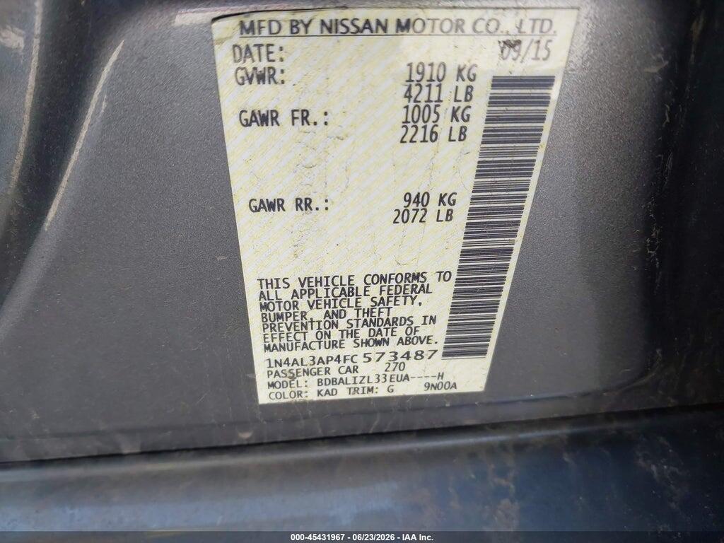 1N4AL3AP4FC573487 2015 NISSAN ALTIMA photo no. 9