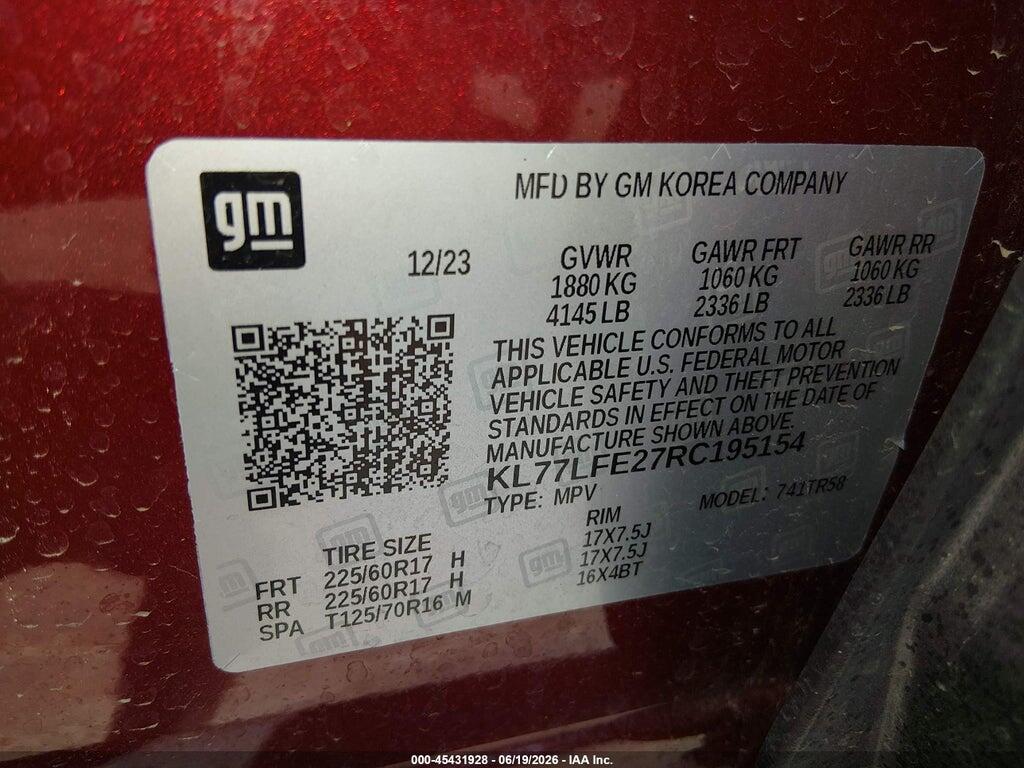 KL77LFE27RC195154 2024 CHEVROLET TRAX photo no. 9