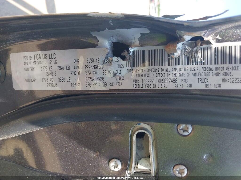 1C6RR7LTXHS627498 2017 RAM 1500 photo no. 9