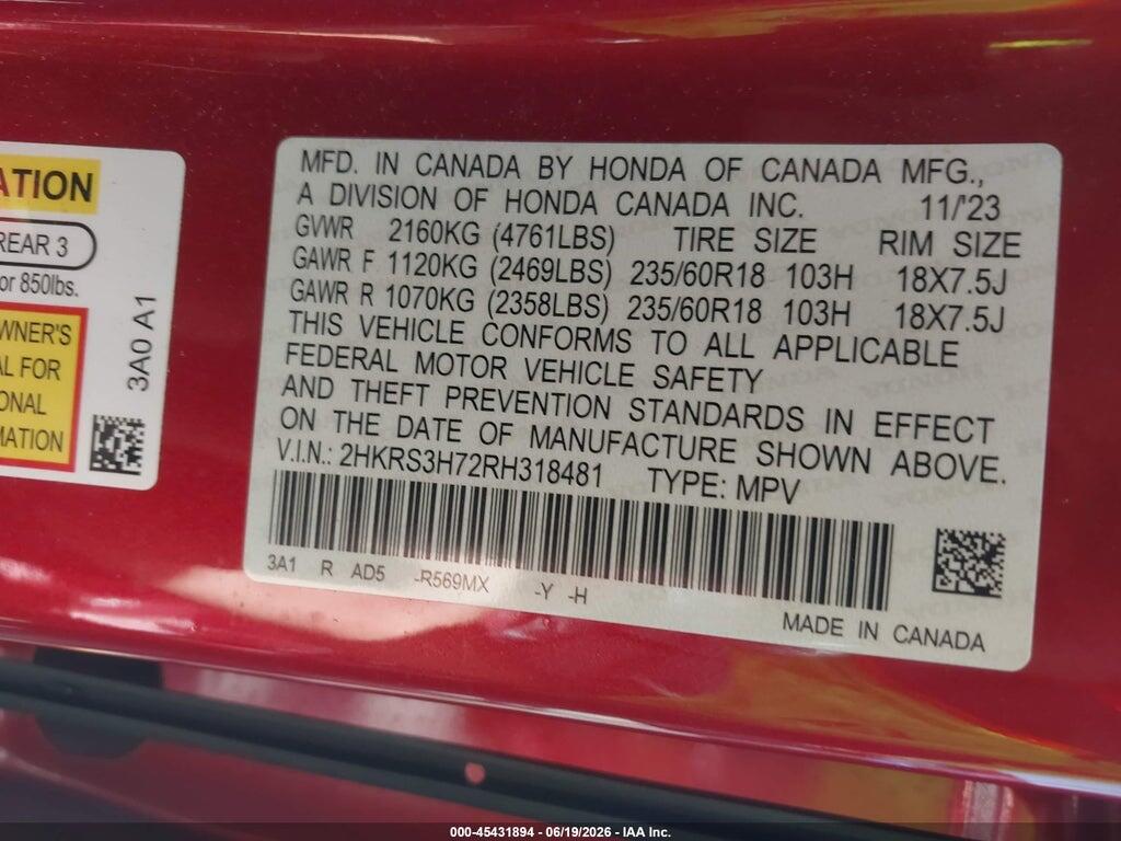 2HKRS3H72RH318481 2024 HONDA CR-V photo no. 9