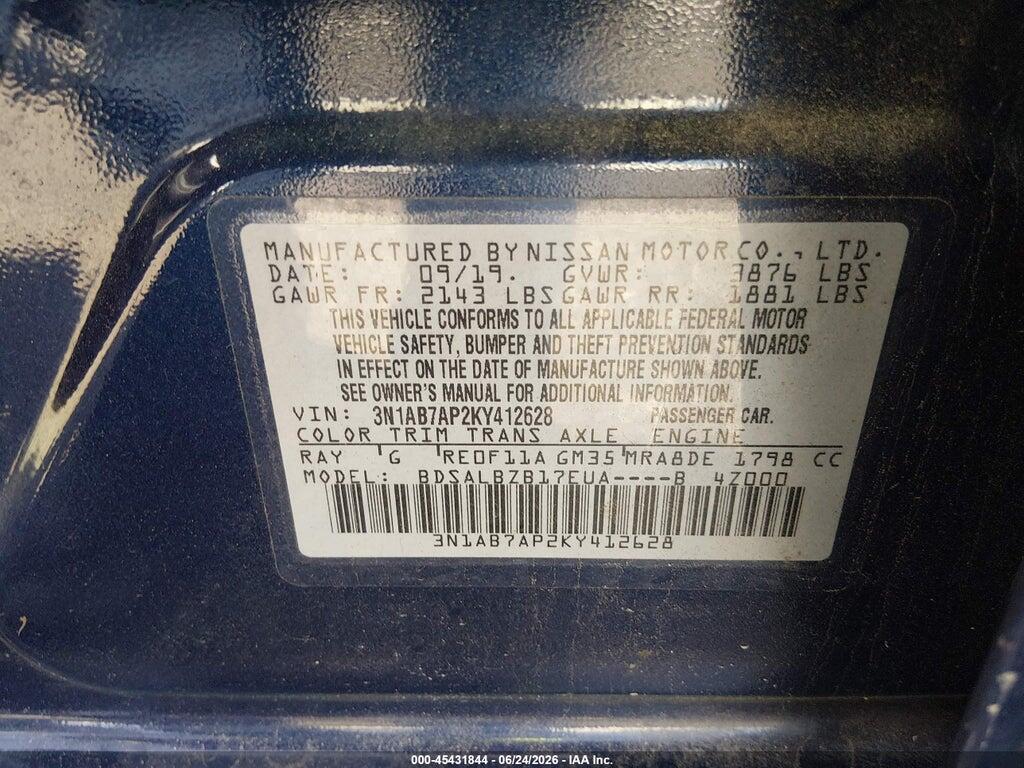 3N1AB7AP2KY412628 2019 NISSAN SENTRA photo no. 9