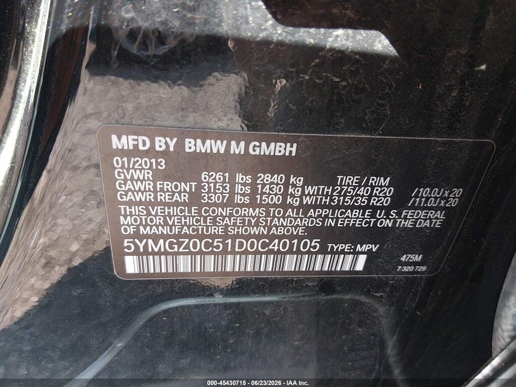 5YMGZ0C51D0C40105 2013 BMW X6 M photo no. 9