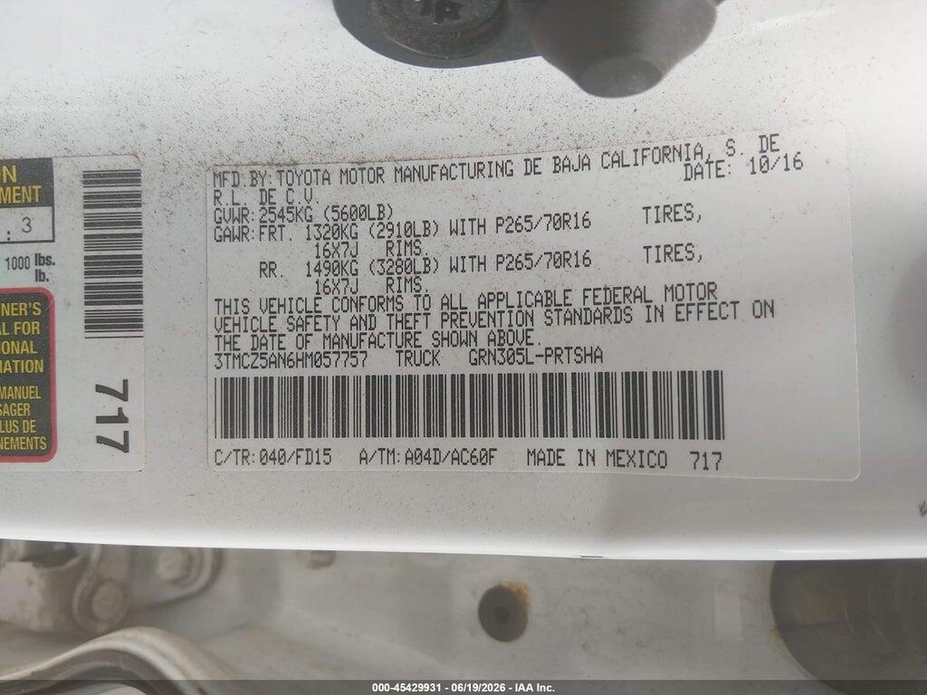 3TMCZ5AN6HM057757 2017 TOYOTA TACOMA photo no. 9