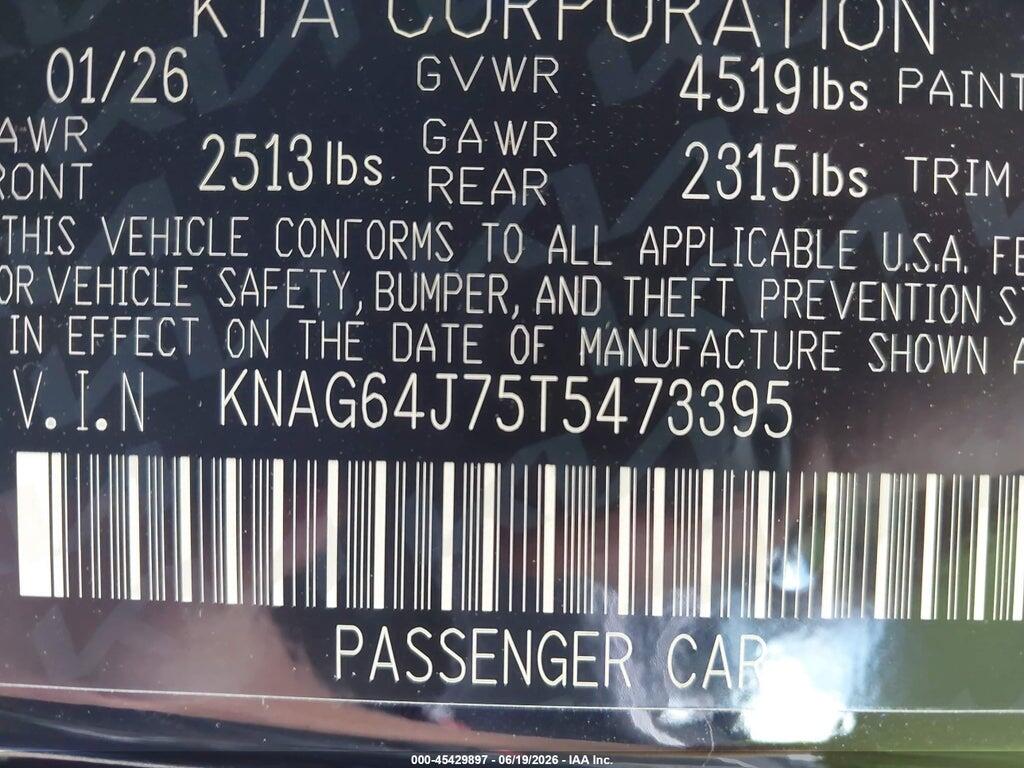 KNAG64J75T5473395 2026 KIA K5 photo no. 9