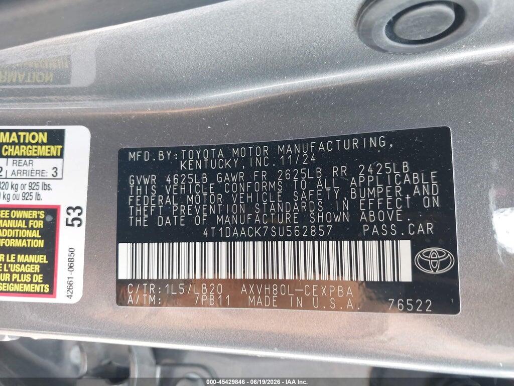 4T1DAACK7SU562857 2025 TOYOTA CAMRY photo no. 9
