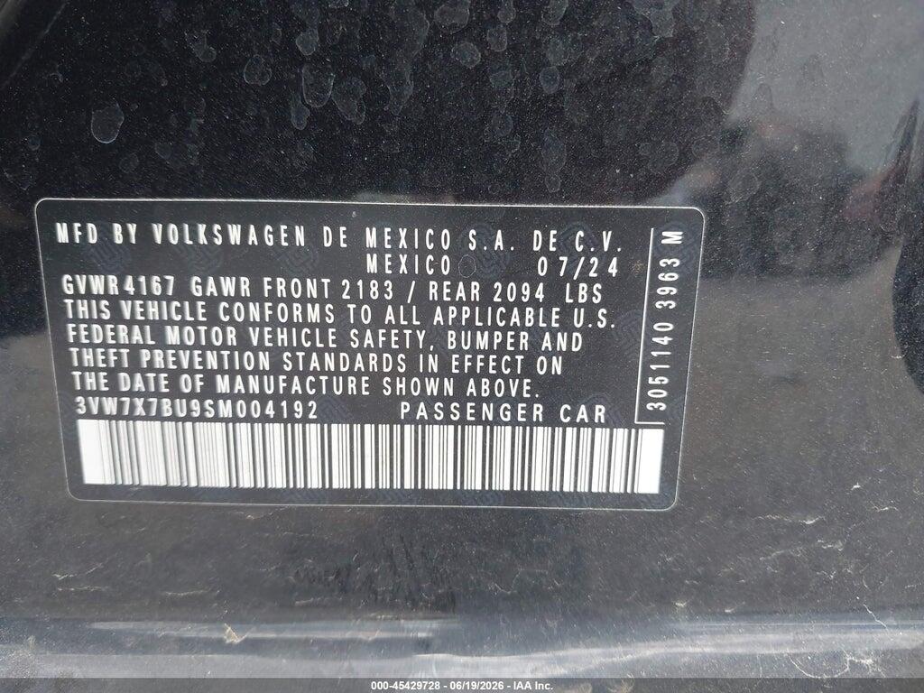 3VW7X7BU9SM004192 2025 VOLKSWAGEN JETTA photo no. 9
