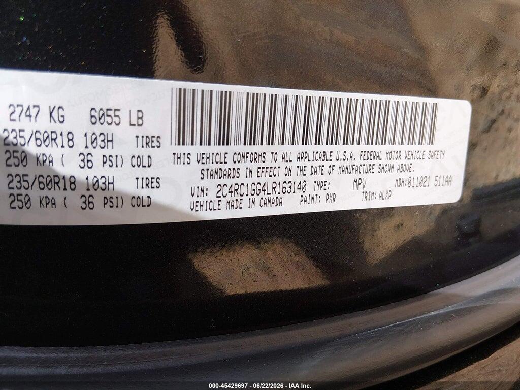 2C4RC1GG4LR163140 2020 CHRYSLER PACIFICA photo no. 9