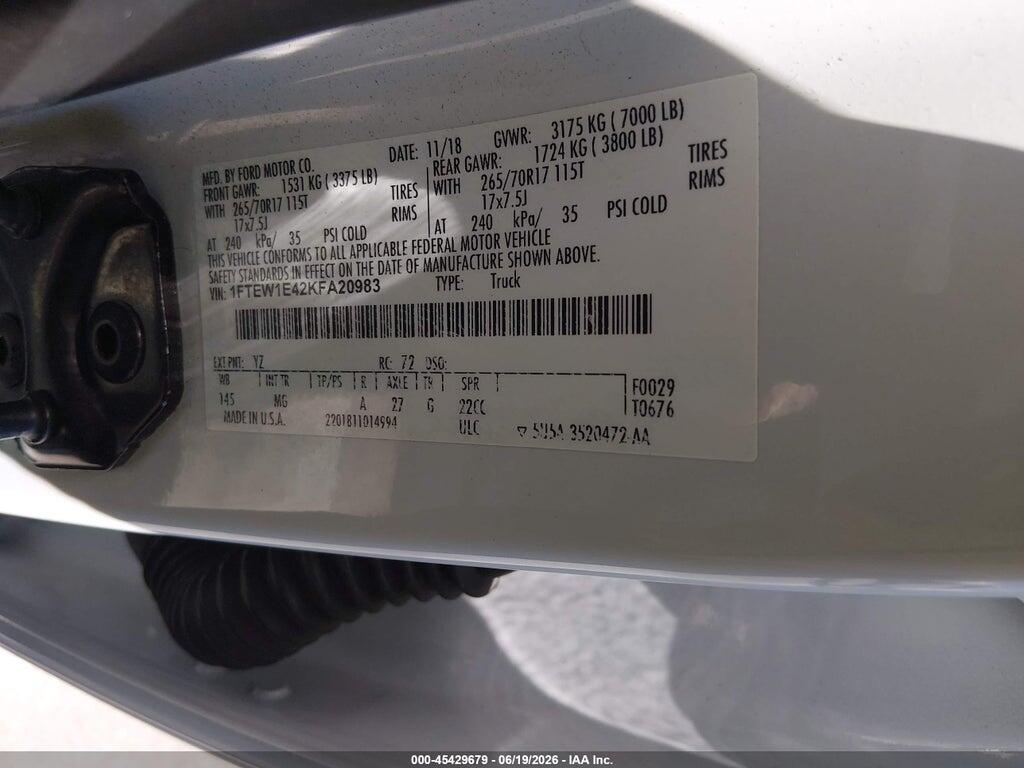 1FTEW1E42KFA20983 2019 FORD F-150 photo no. 7