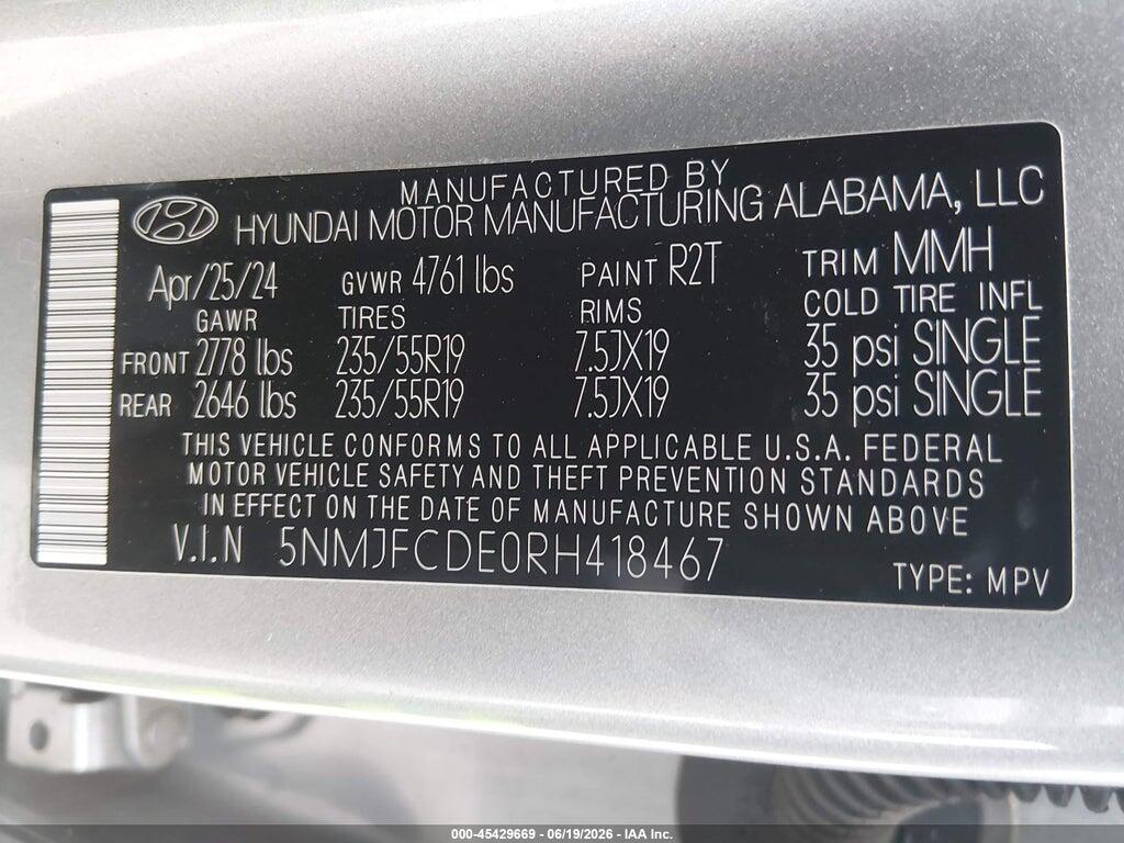 5NMJFCDE0RH418467 2024 HYUNDAI TUCSON photo no. 9