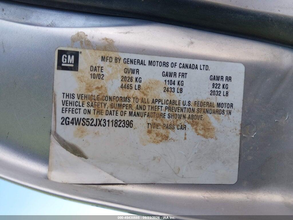 2G4WS52JX31182396 2003 BUICK CENTURY photo no. 9
