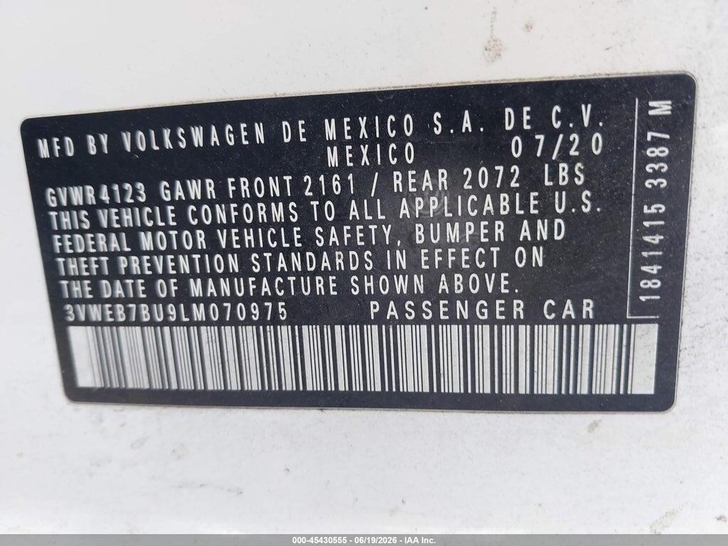 3VWEB7BU9LM070975 2020 VOLKSWAGEN JETTA photo no. 9