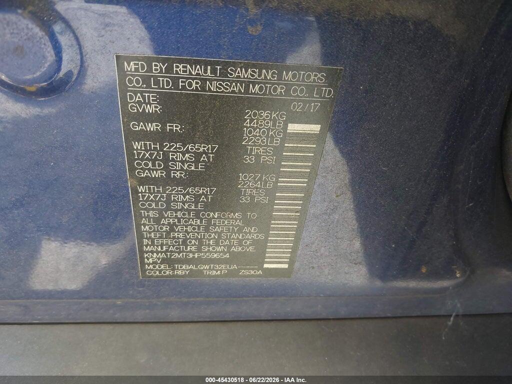 KNMAT2MT3HP559654 2017 NISSAN ROGUE photo no. 9