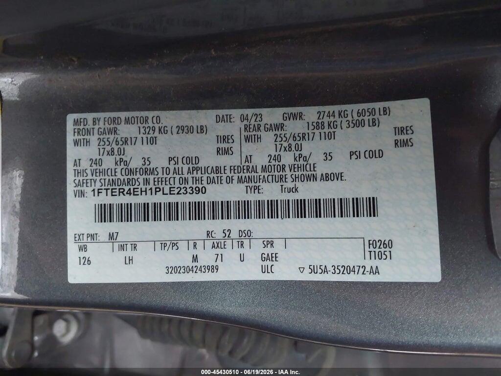 1FTER4EH1PLE23390 2023 FORD RANGER photo no. 9