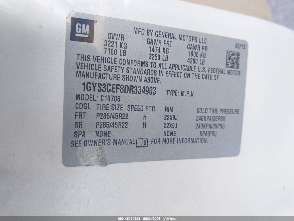 1GYS3CEF8DR334903 2013 CADILLAC ESCALADE photo no. 9