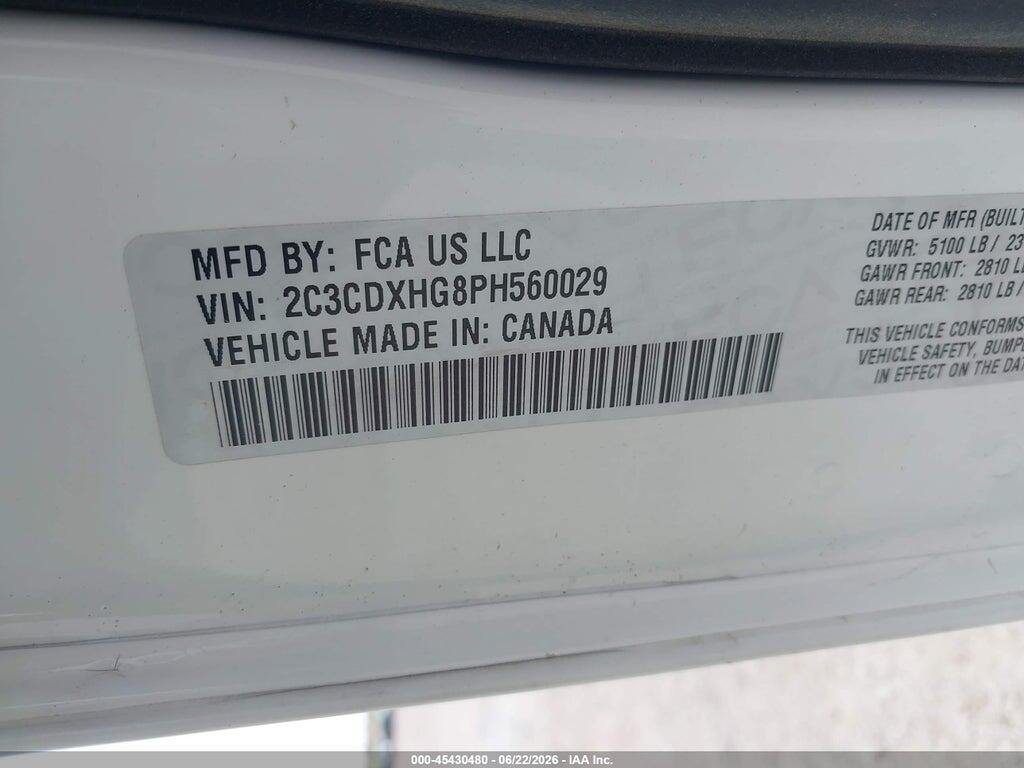 2C3CDXHG8PH560029 2023 DODGE CHARGER photo no. 9