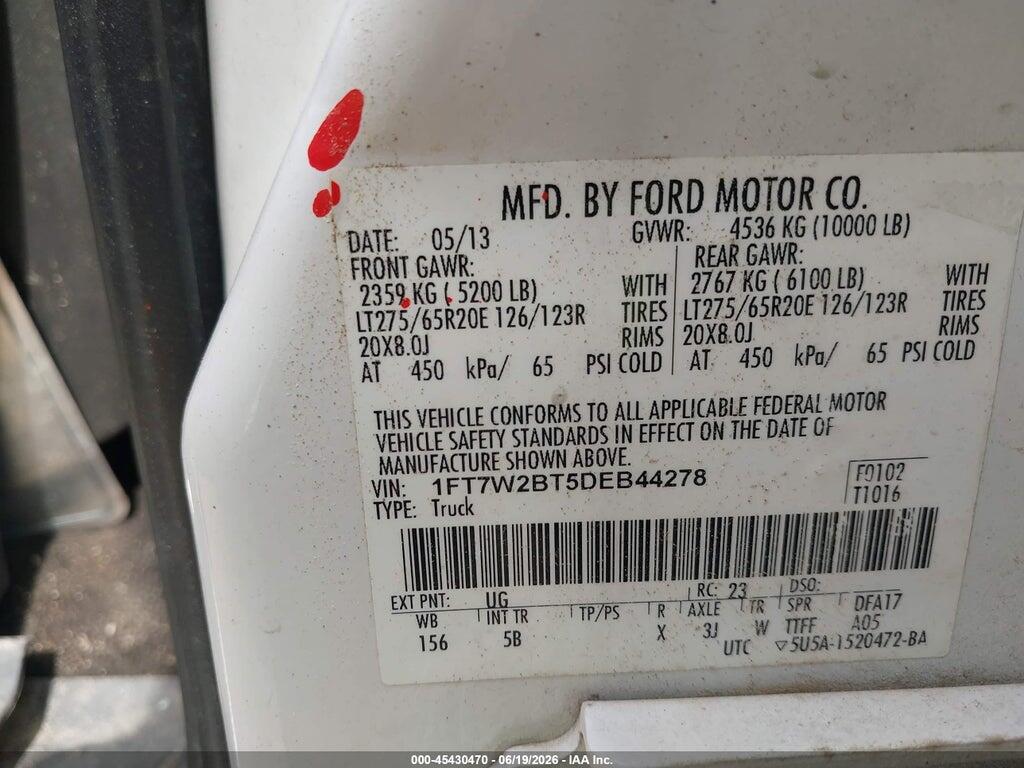 1FT7W2BT5DEB44278 2013 FORD SUPER DUTY F-250 SRW photo no. 9
