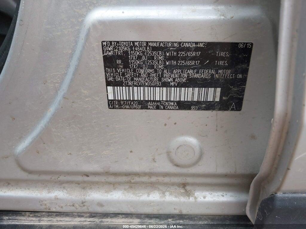 2T3RFREV7FW350793 2015 TOYOTA RAV4 photo no. 8