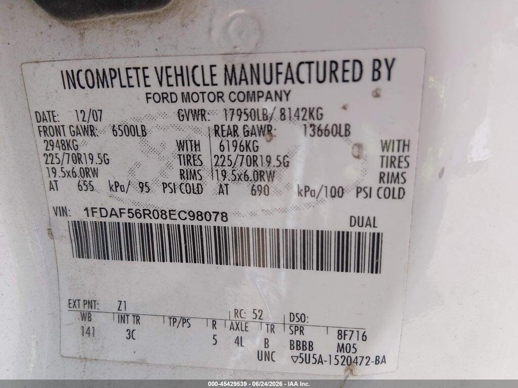 1FDAF56R08EC98078 2008 FORD F-550 CHASSIS photo no. 8