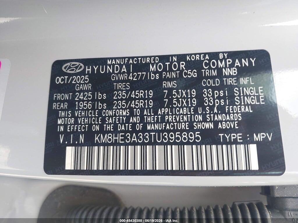 KM8HE3A33TU395895 2026 HYUNDAI KONA photo no. 9