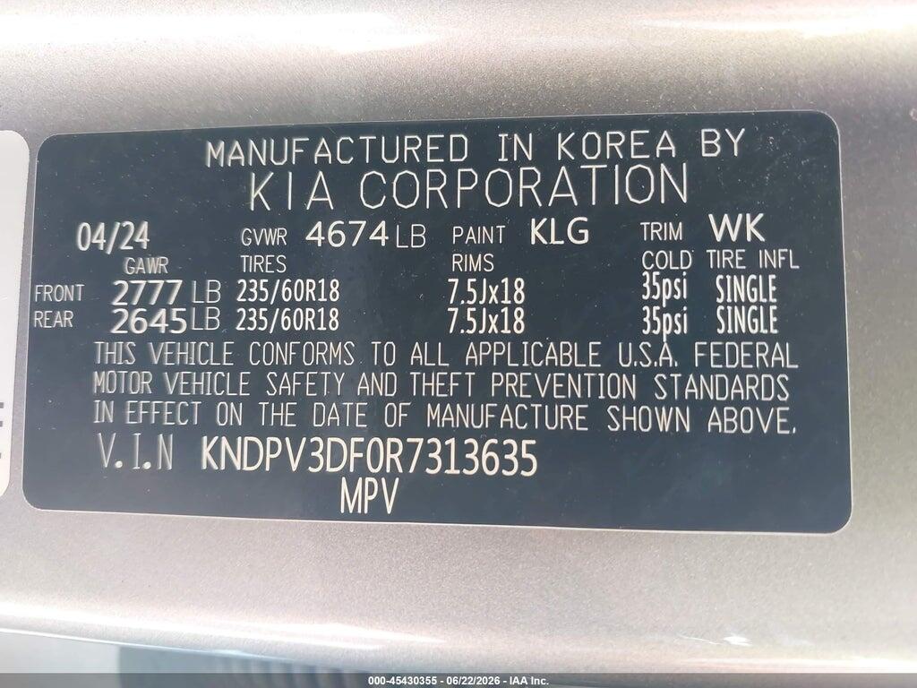 KNDPV3DF0R7313635 2024 KIA SPORTAGE photo no. 9
