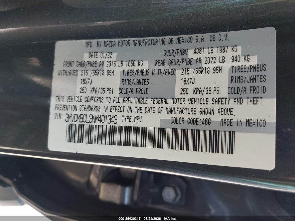 3MVDMBCL3NM401343 2022 MAZDA CX-30 photo no. 9