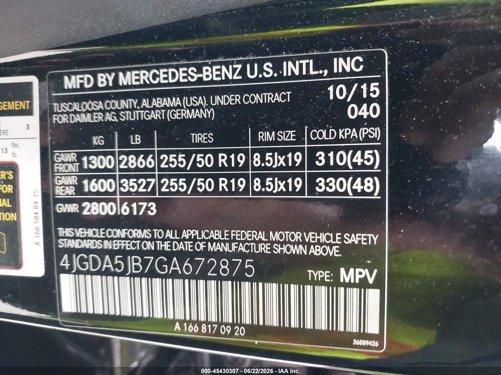 4JGDA5JB7GA672875 2016 MERCEDES-BENZ GLE 350 photo no. 9