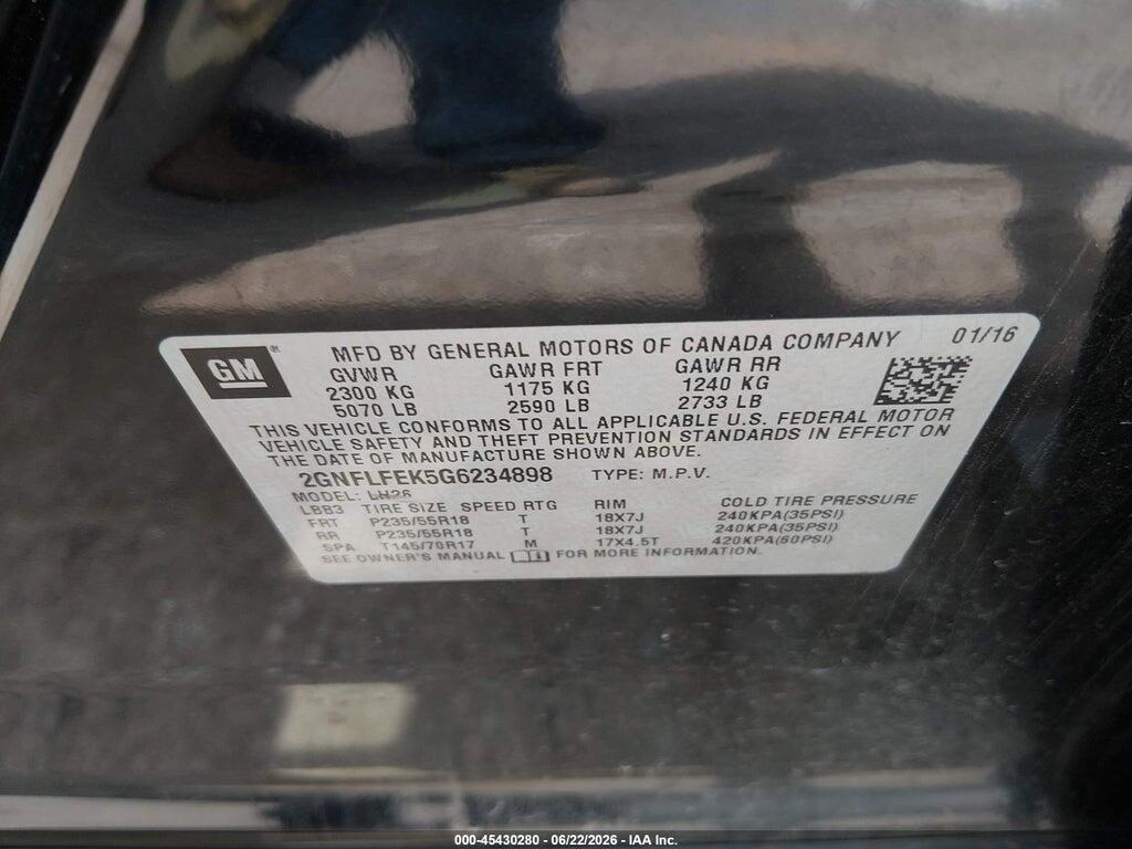2GNFLFEK5G6234898 2016 CHEVROLET EQUINOX photo no. 9