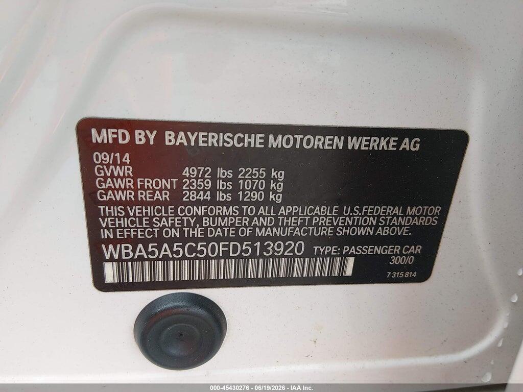 WBA5A5C50FD513920 2015 BMW 528I photo no. 9