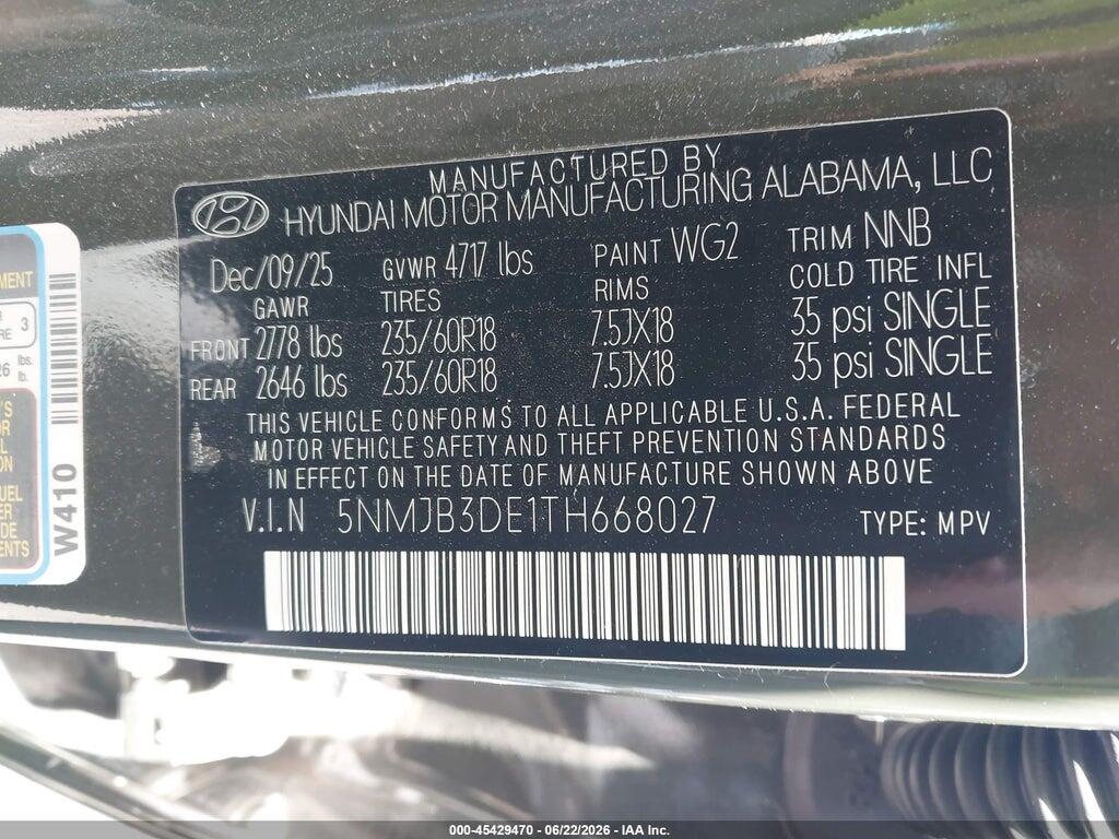 5NMJB3DE1TH668027 2026 HYUNDAI TUCSON photo no. 9